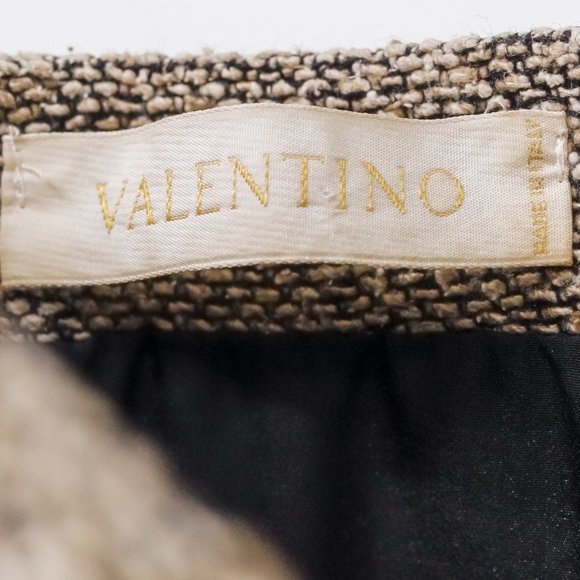 Valentino Brown Tweed Ruffle Pencil Skirt - Picture 4 of 10